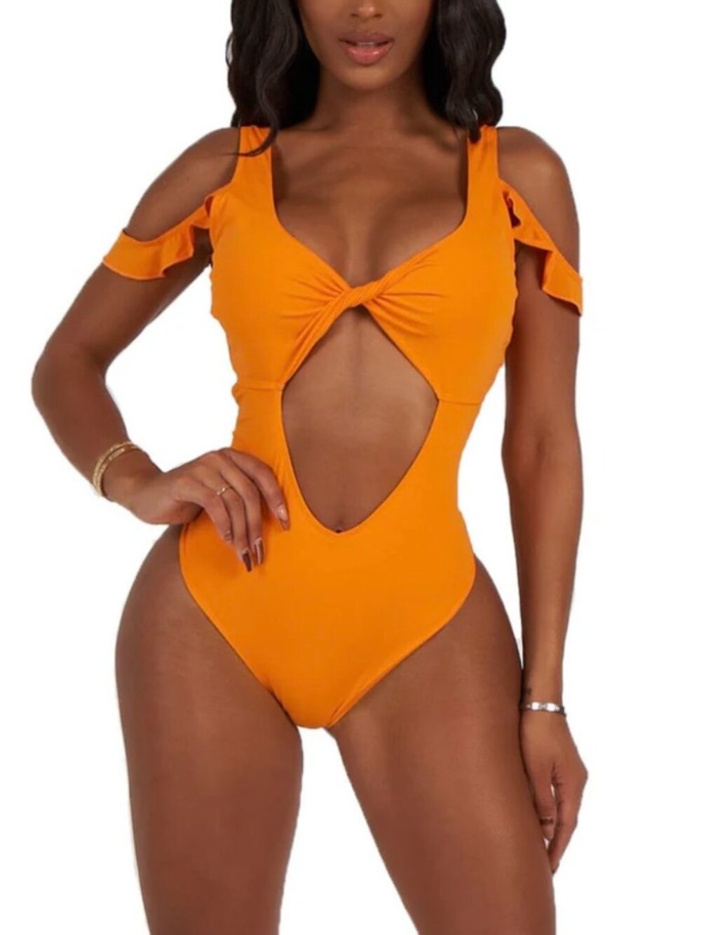 🧡3/$15 ICON SWIM Orange One Piece Swimsuit S